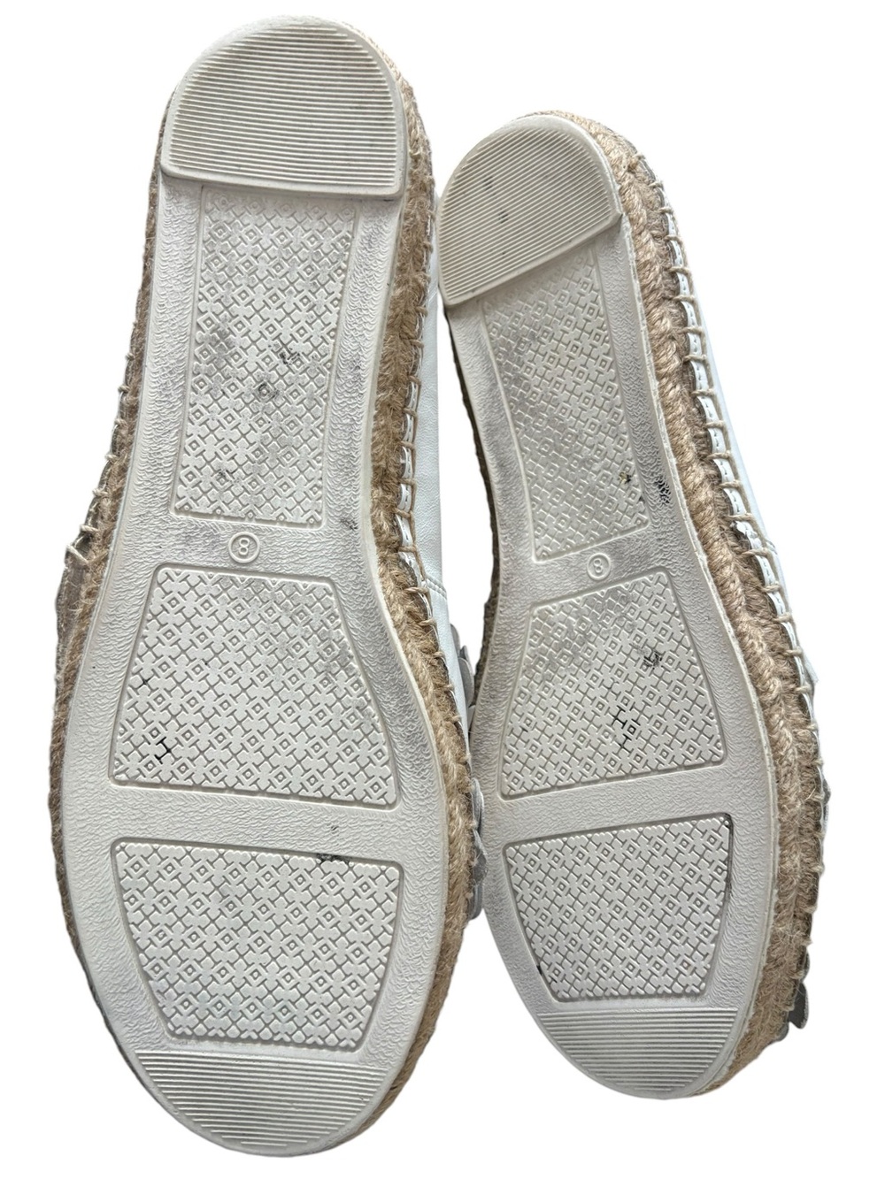 Tory Burch White Floral Leather Espadrille Flats - Picture 6 of 8